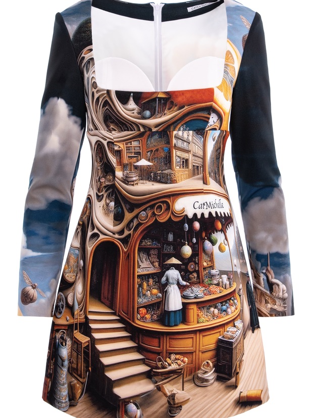 Catch Michelle Surreal Market Print Mini Dress